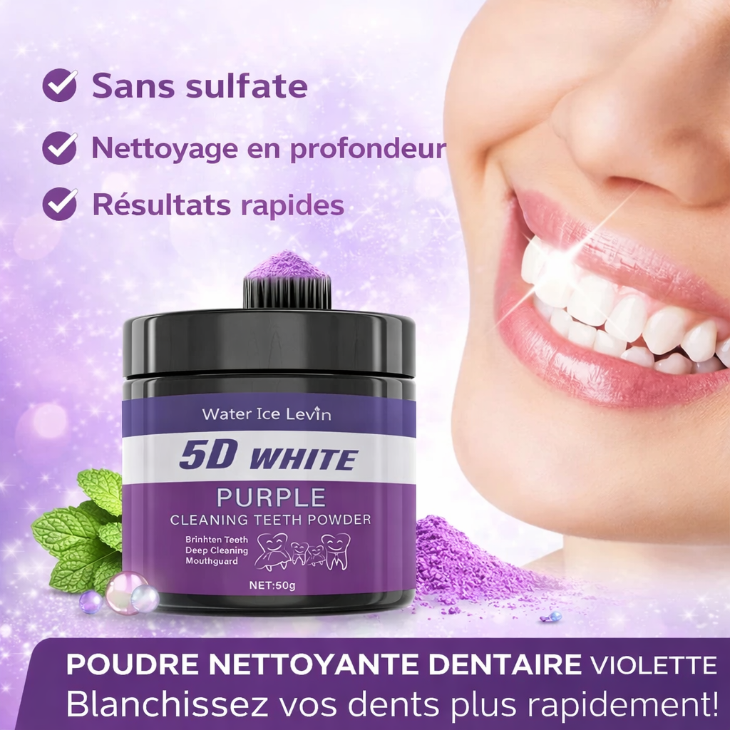 Poudre Nettoyante Dentaire Violette – Sourire éclatant en seulement 5 jours !